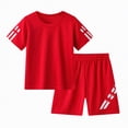 thumbnail image 4 of Boys 2-Piece Quick-Dry Sports Suit Short Sleeve Basketball Football T-Shirt Shorts 3-13Y Summer Outfit, 4 of 4