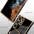 thumbnail image 3 of for Samsung Galaxy S23 Ultra 5G Case Astronaut Plating Electroplate Luxury Elegant Case Camera Protector Kickstand Shockproof Protective Corner Back Cover Galaxy S23 Ultra 5G Case -Black, 3 of 5