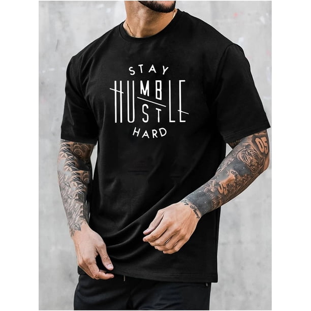 Men's Comfort-Fit Printed Polyester T-Shirt | Breathable & Stretch for Fitness | Casual Crew Neck | Easy-Care All-Season Top