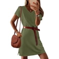 thumbnail image 6 of CIENVNSTG Women V-Neck Sampeel Dresses Sundresses Fashion Clothing Summer Casual Business Elegant Classy Work Clothes Vacation Dress 2026 Army Green S, 6 of 6