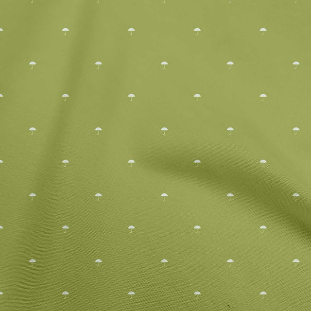 oneOone Rayon Light Green Fabric Asian Block Umbrella Sewing Material Print Fabric By The Yard 56 Inch Wide