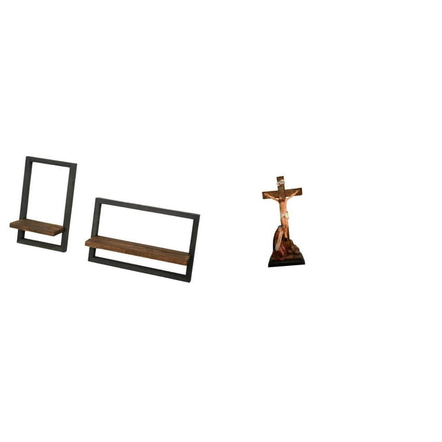 Estantes de pared para almacenamiento,Estantes flotantes de madera Estantes de pared de madera,Estatua católica,Colección religiosa de figuras de estatuas de la Virgen María,Figura de la