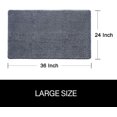 thumbnail image 6 of Arogan Luxury Bathroom Rug Shaggy Bath Mat 24 x 36 Inch, Washable Non Slip Bath Rugs for Bathroom Shower, Soft Plush Chenille Absorbent Carpets Mats, Gray, 6 of 6