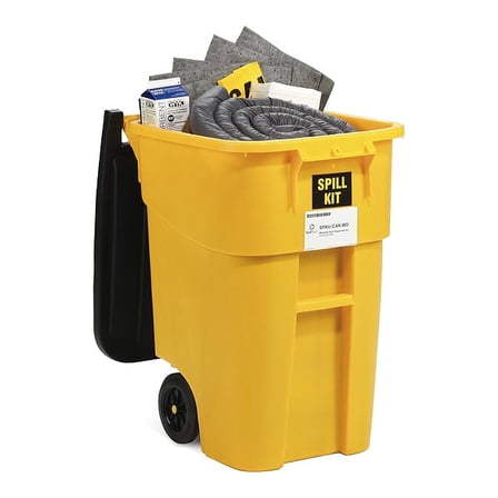 Spill Kit, 46 gal Volume Absorbed per Kit, 50 gal Capacity, Drum, Yellow