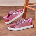 thumbnail image 2 of SACFOF Women's Platform Glitter Fashion Sneakers Dressy Sparkly Tennis Shoes Lace up Bling Wedding Bridal Shoes Shiny Sequin Shoes, 2 of 6