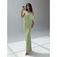 thumbnail image 5 of Green Womens Asymmetric One Shoulder Ruched Maxi Dress Elegant Evening Gown, 5 of 8