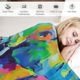 thumbnail image 3 of Patifu elephant baby color painting warm light weight blanket soft wool blanket living room sofa decoration cow gift blanket all year round excellent feel blanket, 3 of 6