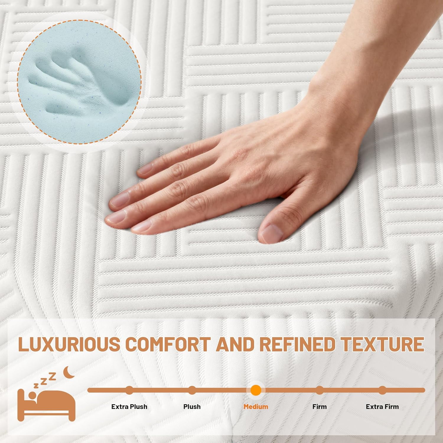GLZ'HOME 6 Inch King Size Mattress, Gel Cooling Memory Foam King Size Bed Mattress in a Box, Medium Firm Feel & Pressure Relief & Fiberglass Free & CertiPUR-US Certified
