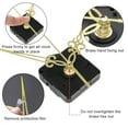 thumbnail image 6 of Non-Ticking Hands Quartz DIY Wall Clock Movement Mechanism, DISEN DIY Repair Parts Replacement with 3 Different Clock Hands, Battery Operated Clock Motor Kit, for Clock Repair DIY Replacement, 6 of 10