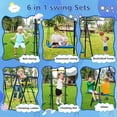 thumbnail image 2 of Swing Set for Outside, Heavy Duty A-Frame Metal Swing Set with Swing Chair, Climbing Ladder and Basketball Hoop, Outdoor Swing Frame, 4-5 Kids Swing Set Outdoor Games for Backyard, 2 of 8