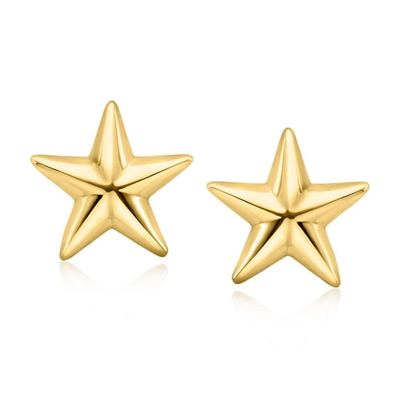Ross-Simons Italian 18kt Gold Over Sterling Star Earrings, Women's, Adult