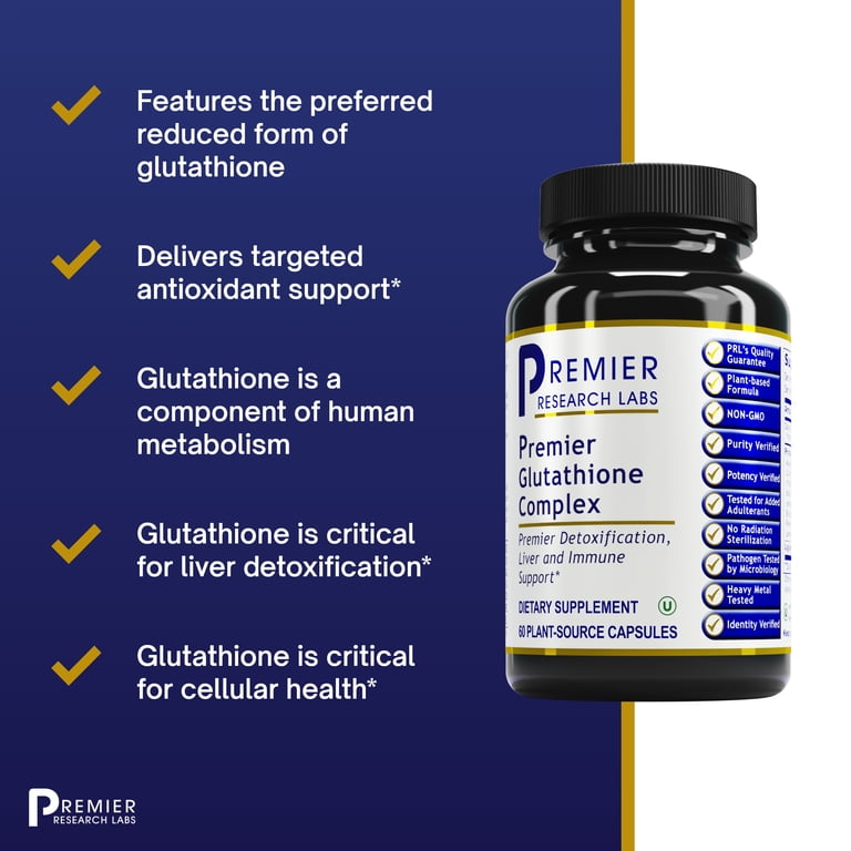 Premier Research Labs Glutathione Complex - Liver & Immune Health Support  Supplement* - Glutathione Pill for Daily Immune Support & Natural Liver  Cleanse* - 60 Vegetarian Capsules