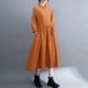 thumbnail image 5 of Vestido holgado de mujer con bolsillos, manga larga, botones, vestido de fiesta vintage con cintu Romacci Vestido de mujer, 5 of 6