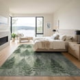 thumbnail image 3 of ODIKA 9'x12' Washable Area Rug Watercolor Forest Botanical Hardwood Long Hallway Skid Farmhouse Flowing for Master Suite, California King, Under Bed, Non-Shedding, Easy Care, 3 of 7