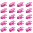 thumbnail image 2 of Juego de perchas delgadas de plástico ABS de alta resistencia y clips para dedos para perchas de terciopelo, paquete de 20 (rosa), 2 of 5