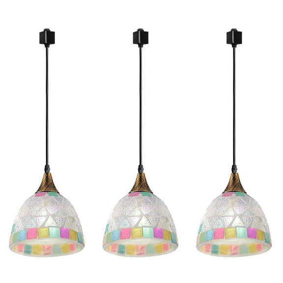 Kiven H Track Pendant Lightning, 3 Lights Modern H Track Lighting Glass Pendant Lights for Bedroom Kitchen Home Lighting,E26 Socket