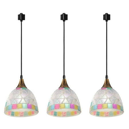 

Kiven H Track Pendant Lightning 3 Lights Modern H Track Lighting Glass Pendant Lights for Bedroom Kitchen Home Lighting E26 Socket
