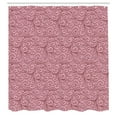 thumbnail image 2 of Ambesonne Vintage Shower Curtain, Baroque Floral Swirls Print, 69"Wx75"L, Dried Rose, 2 of 4