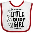 thumbnail image 3 of Inktastic Little Surf Girl with Surfboard Girls Baby Bib, 3 of 4