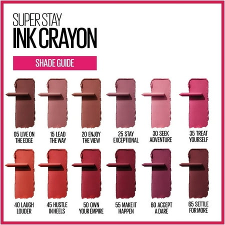 Maybelline Super Stay Ink Crayon Lipstick, Matte Longwear Lipstick Makeup, Seek Adventure, 0.04 oz.