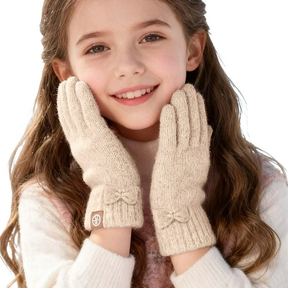 Women Gloves Winter Kids Thermal Insulated Warm Mittens for Boys Girls Cold Weather Windproof Touchscreen Finger Outdoor Activities