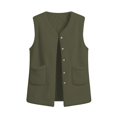 thumbnail image 4 of XRoczxe Women's Sherpa Fleece Vest, Button Down Sleeveless Warm Coat with Pockets, Casual Soft Fuzzy Outerwear for Fall Winter Layering & Daily Wear, 4 of 8