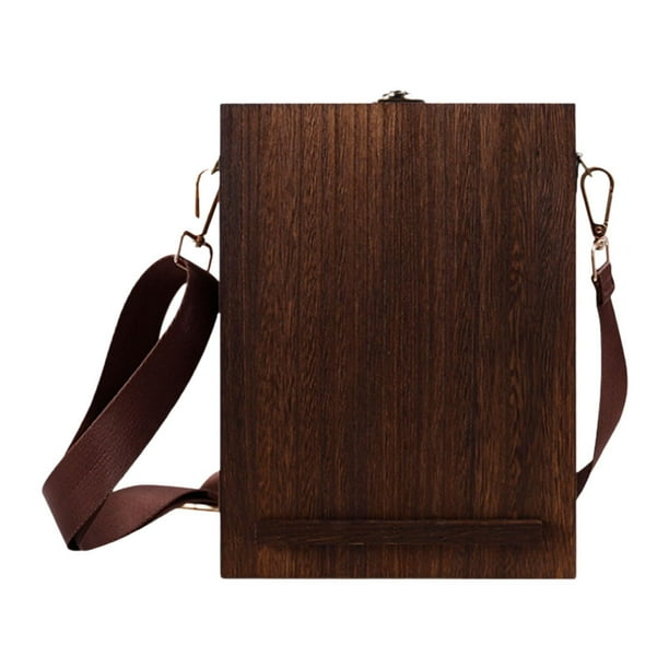 Caja de madera tipo mensajero para escritores, caballete de mesa para bocetos en caja, caja para dibujar, manualidades, pinceles para pintar, tubos de