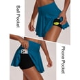 thumbnail image 2 of PINSPARK Women Pleated Tennis Skirt High Waist Golf Skorts with 2 Pockets Pickleball Skirts with Inner Shorts, 2 of 6