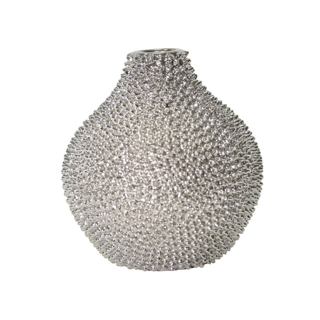 Sagebrook Home Ec Silver Spiked Ceramic Vase 10" Rf