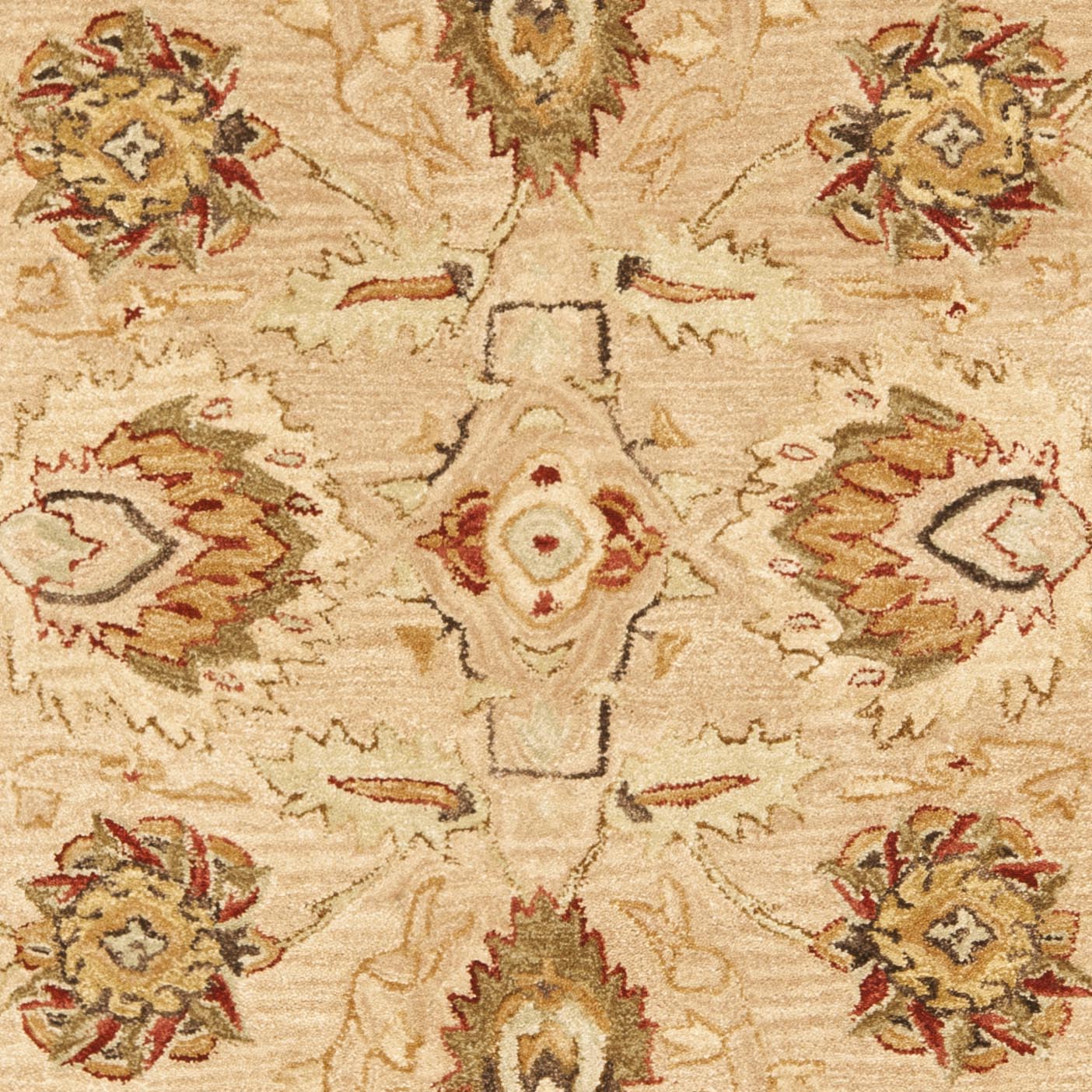 SAFAVIEH Anatolia Venice Traditional Wool Area Rug, Beige, 4' x 4' Round