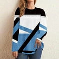 thumbnail image 2 of FAIWAD Women's Long Sleeve Tunic Tops Round Neck Color Block Plus Size Comfy Pullover Tops, 2 of 5