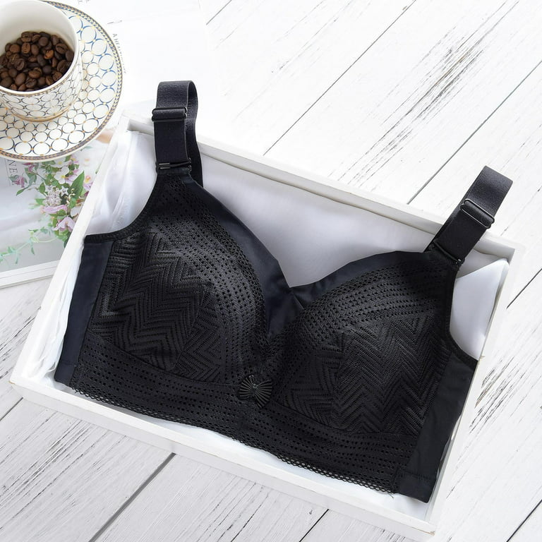 Entyinea Minimizer Bras for Women Seamless Push Up Lace Bra Comfortable  Breathable Base Tops Underwear Black 42E 
