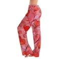 thumbnail image 2 of Women's Comfy Pajama Lounge Pants Heart Print Soft Lounge Pants Comfy Drawstring Sleepwear Long Pajamas Pants, 2 of 6