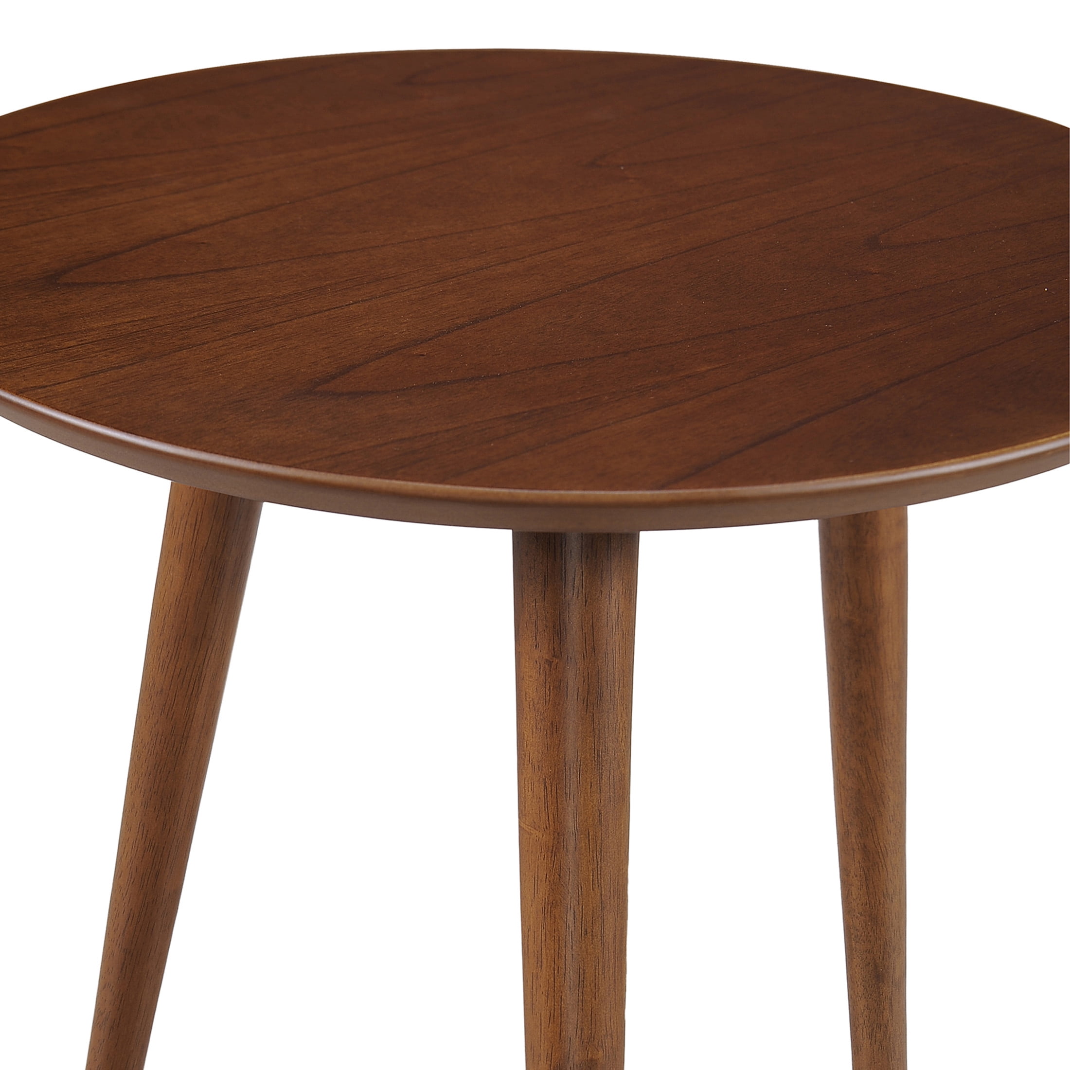 Bessie Faux Wood and Rubberwood End Table, Walnut