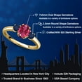 thumbnail image 2 of Gem Stone King 18K Yellow Gold Plated Silver Pink Tourmaline and Blue Sapphire Engagement Ring for Women | 1.29 Cttw | Oval 7X5MM | Gemstone October Birthstone | Size 9, 2 of 6