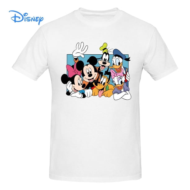 Disney Mickey Mouse Donald Duck And Friends T shirt Harajuku Short Sleeve T-shirt 100% Cotton Graphics Tshirt Brands Tee Top5XL Gao Jinjia LED