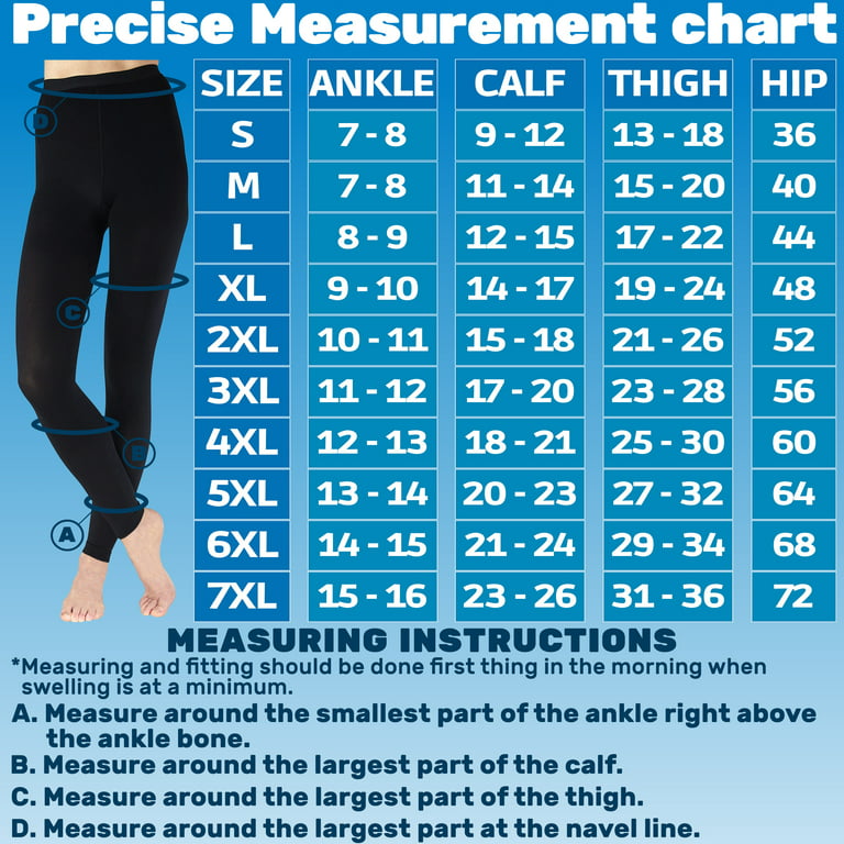 5XL Plus Size Compression Pantyhose for 20-30mmHg - Black, Walmart.com