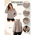 thumbnail image 3 of TEMOFON Sweatshirt for Women Long Sleeve Stand Collar Zip-Up Fleece Cropped Hoodies Casual Fall Sport Tops with Pockets L, 3 of 10