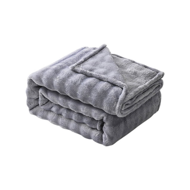 Solid Colour Flannel Rabbits Hair Blanket Nap Cover Blanket Heavy Sofa Blanket Velvet Blanket