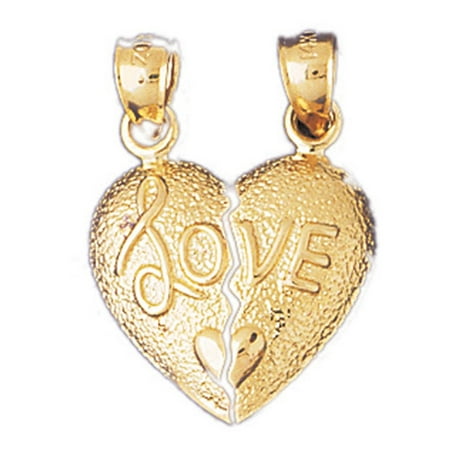 14K Yellow Gold Love Pendant - 25 mm