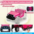 thumbnail image 4 of Joyracer 24V 2 Seater Kids Ride on Truck with Remote Control, 4×200W Motor, Electric Battery Powered Toys Car w/ 4 Wheels Spring Suspension, 3 Speeds, LED Lights, Bluetooth Music, Rose Pink, 4 of 10