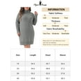 thumbnail image 6 of DARING DIVA Plus Size Long Sleeve Turtleneck Warm Pullover Mini Dress 1X Gray, 6 of 6