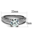 thumbnail image 2 of Luxe Jewelry Designs Women's Stainless Steel Solitaire Ring with Round Cubic Zirconia Stones, Size 7, 2 of 4