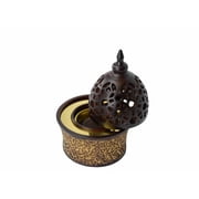Calligraphy Style Closed Incense Bakhoor Burner - Brown