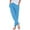 Blue, variant on Women's Solid Color Casual Pants - Elastic Waist Tapered Leg Lightweight Cotton Blend Pull-On Trousers with Side Pockets (Plus Size Available) Camouflage S-5XL