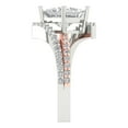 thumbnail image 3 of 2.3075 ctw Solitaire with Zirconia Diamond Accents Anniversary Ring for Women | Princess Cut Moissanite | Hyperallergenic Solid 18K White/Rose Gold, 3 of 5