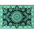 thumbnail image 1 of Ahgly Company Indoor Rectangle Medallion Turquoise Blue Traditional Area Rugs, 3' x 5', 1 of 4