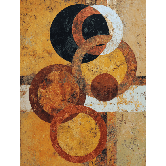 Abstract Circles Geometric Canvas Print, Decor for Living Room, Office, Dining Room, Hallway