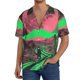 thumbnail image 1 of Balery Neon Desert Moon Camisa Casual de Manga Corta con Botones para Hombre, Texturizada, Estilo Cubano, para Playa, Verano-Large, 1 of 5
