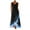 Blue, variant on VANLOFE Women Sleeveless Print Round Neck Long Maxi Dress Beach Shirt Dress